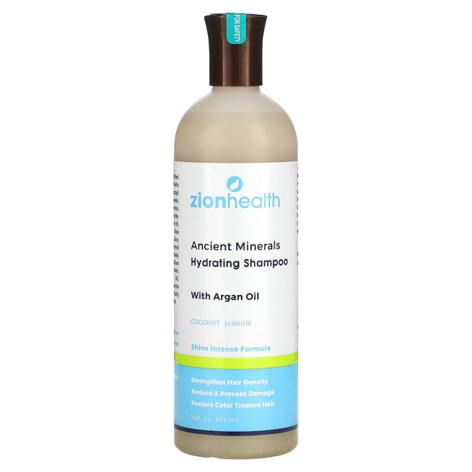 Zion Health, Ancient Minerals, увлажняющий шампунь с аргановым маслом и кокосовым жасмином, 473 мл (16 жидк. Унций) Зион Хэлс ZIO-10223