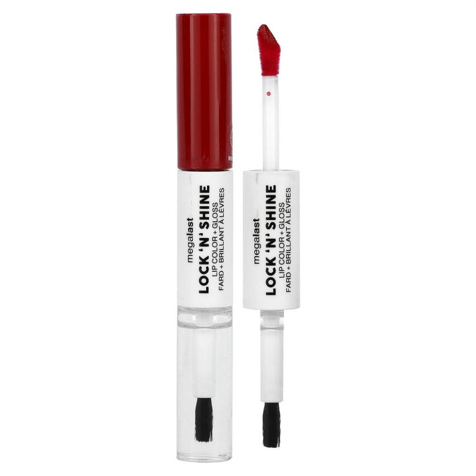 wet n wild, Megalast, Lock 'N' Shine, краска для губ и блеск, Red-y For Me, по 4 мл (0,13 жидк. Унции) WNW-15494