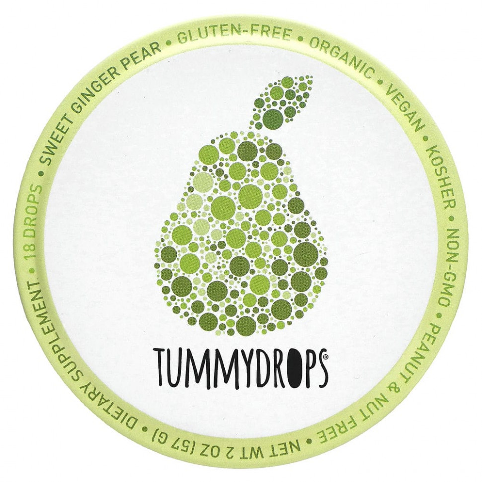 Tummydrops, Сладкая имбирная груша, 18 капель, 57 г (2 унции) TUM-00349