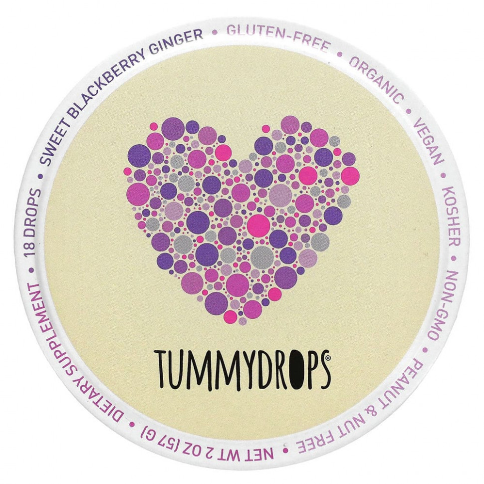 Tummydrops, Сладкий ежевика и имбирь, 18 капель, 57 г (2 унции) TUM-00350