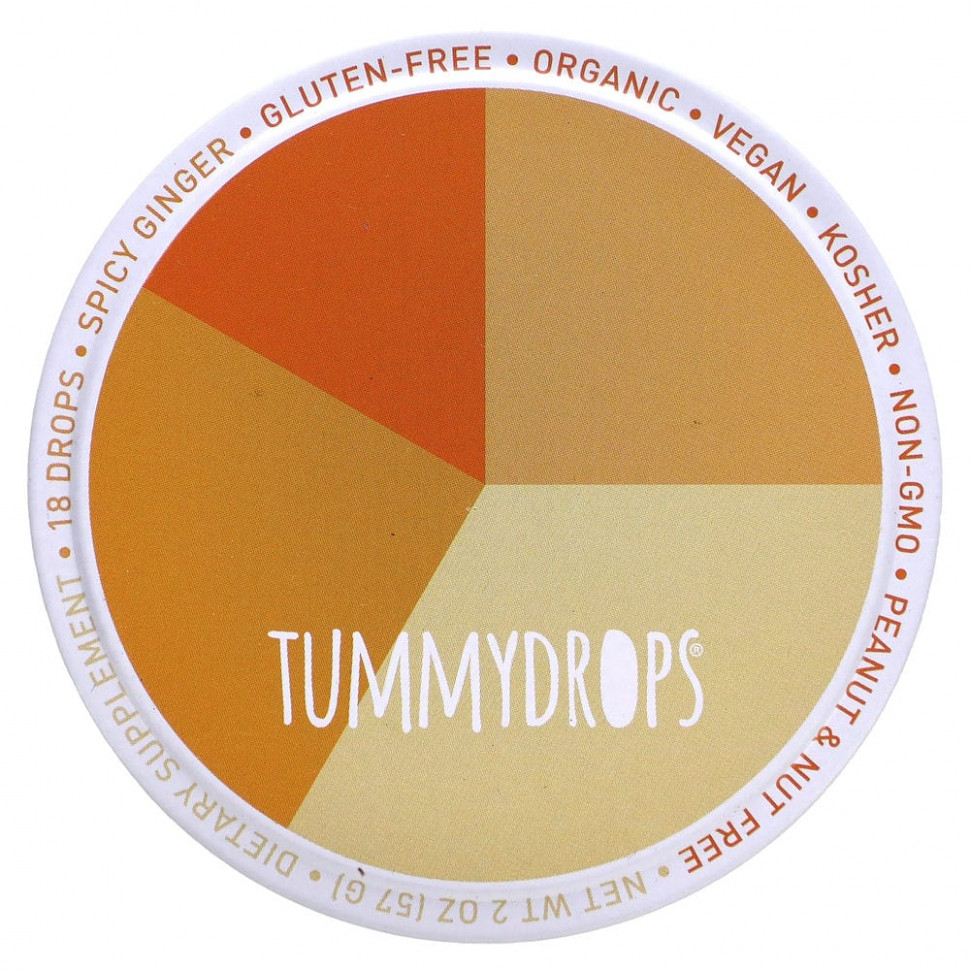 Tummydrops, Пряный имбирь, 18 капель, 57 г (2 унции) TUM-00346
