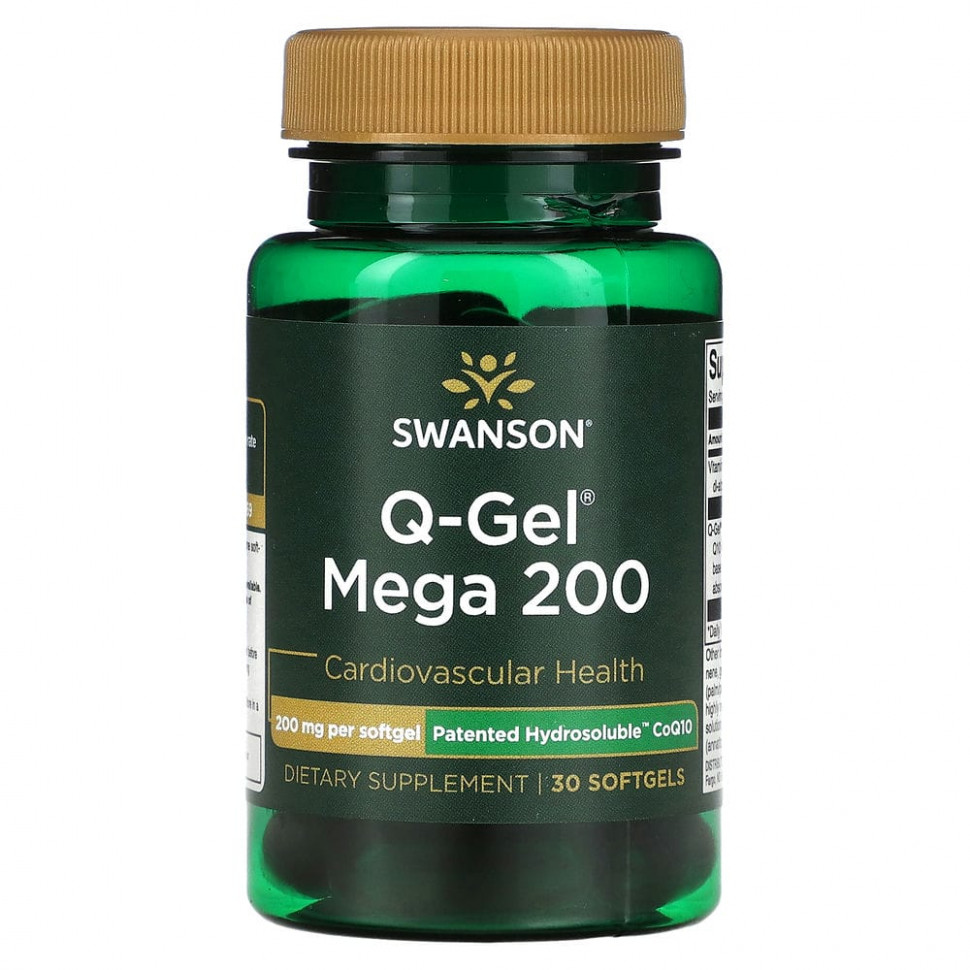 Swanson, Q-Gel Mega, 200 мг, 30 мягких таблеток SWV-02512