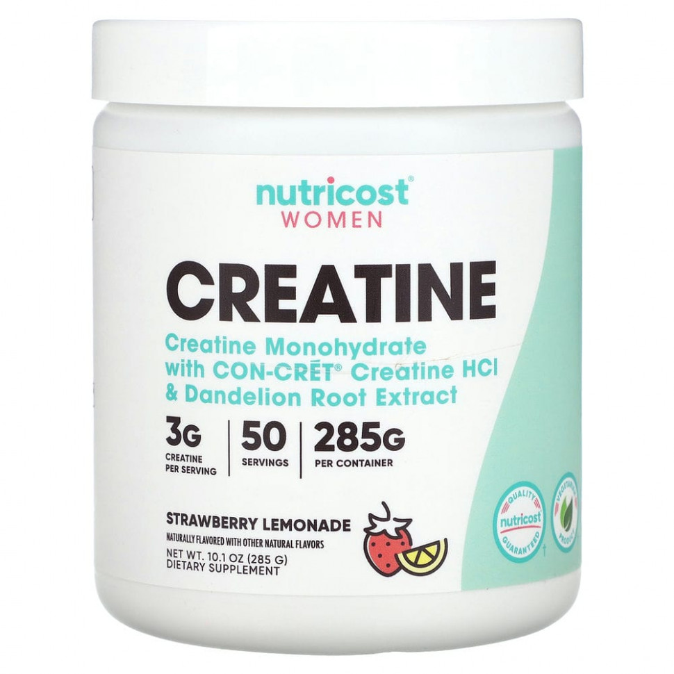 Nutricost, креатин для женского здоровья, со вкусом клубничного лимонада, 285 г (10,1 унции) NCS-67448