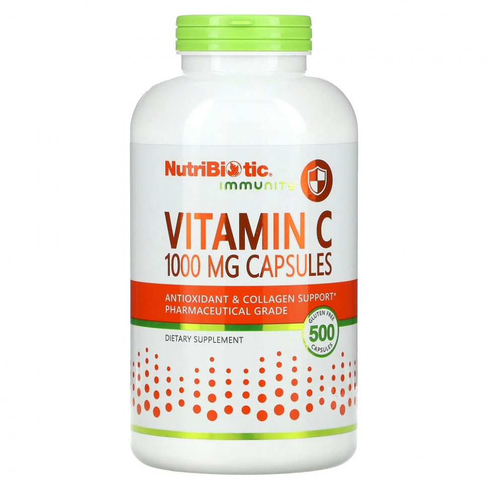 NutriBiotic, Витамин C, 1000 мг, 500 капсул НутриБиотик NBC-00272
