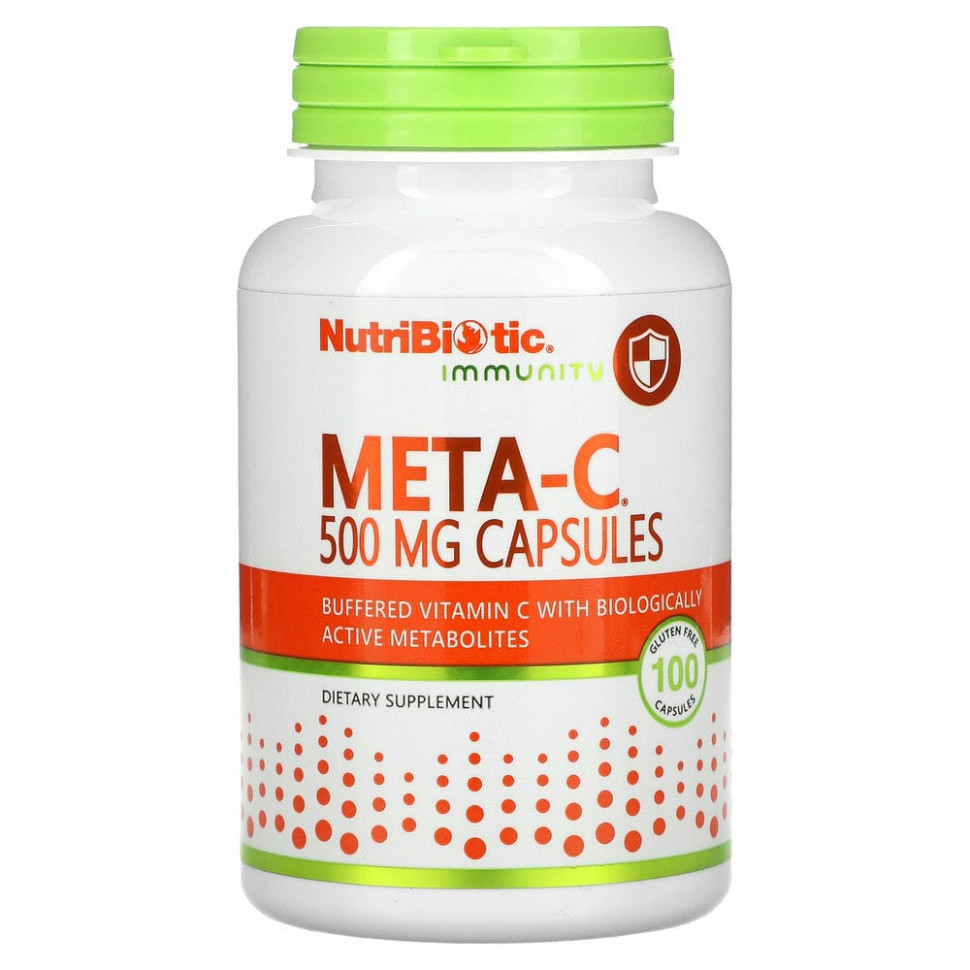 NutriBiotic, Immunity, Meta-C, 500 мг, 100 капсул без глютена НутриБиотик NBC-00180