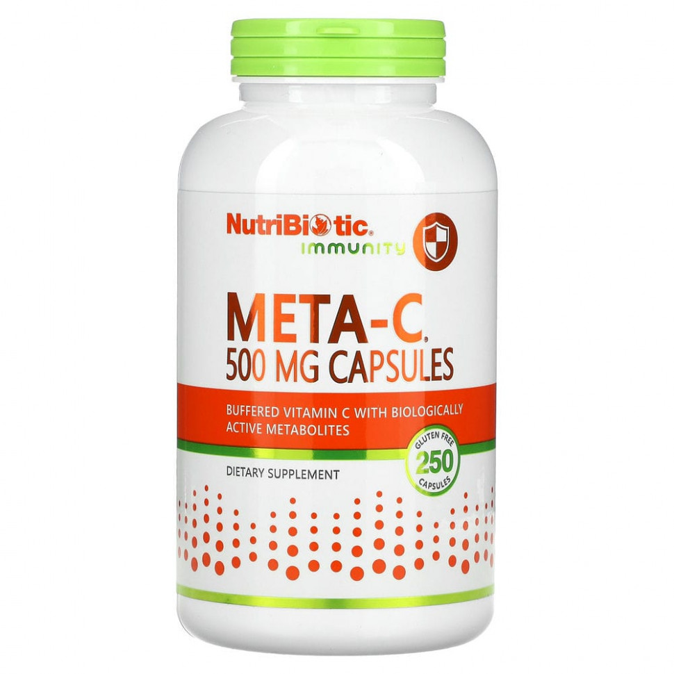 NutriBiotic, Immunity, Meta-C, 500 мг, 250 капсул без глютена НутриБиотик NBC-00181