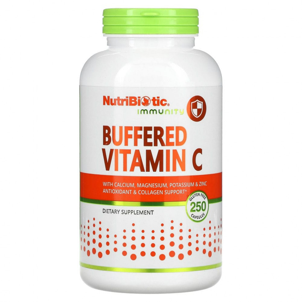 NutriBiotic, Immunity, буферизованный витамин C, 250 капсул без глютена НутриБиотик NBC-00511