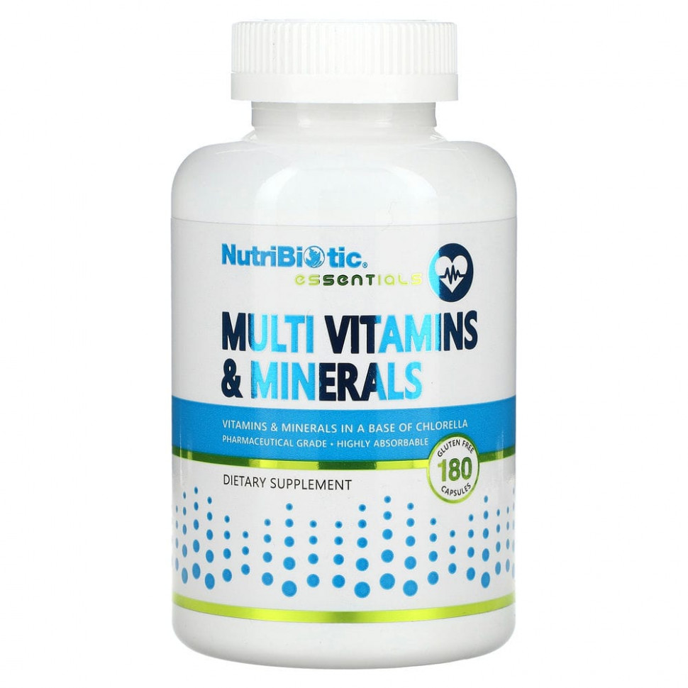 NutriBiotic, Essentials, мультивитамины и минералы, 180 капсул НутриБиотик NBC-00121