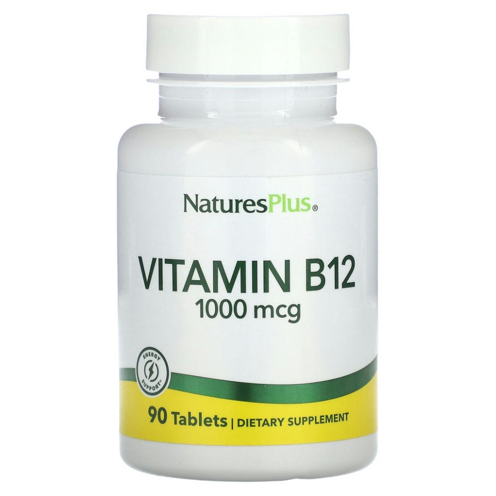 NaturesPlus, Витамин B12, 1000 мкг, 90 таблеток Натурес Плюс NAP-01720