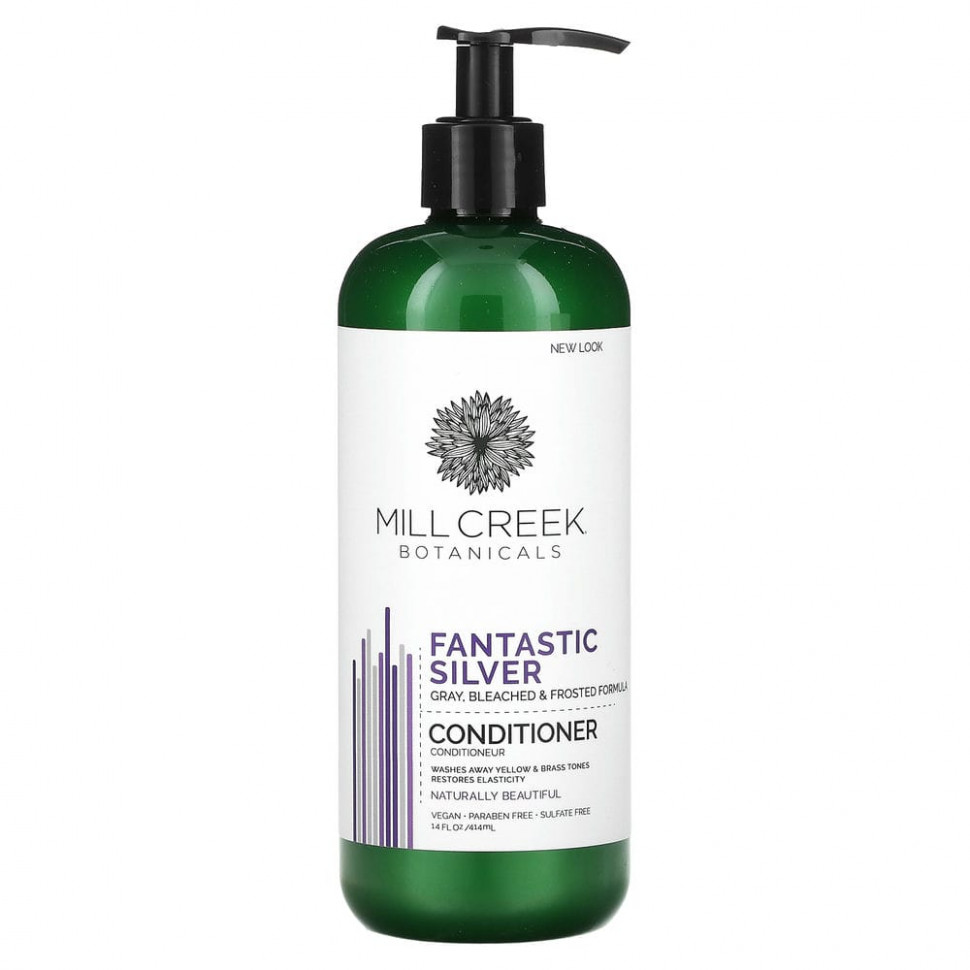 Mill Creek Botanicals, Fantastic Silver, кондиционер для серого, отбеленная и матовая, 414 мл (14 жидк. Унций) Милл крик MLC-18350