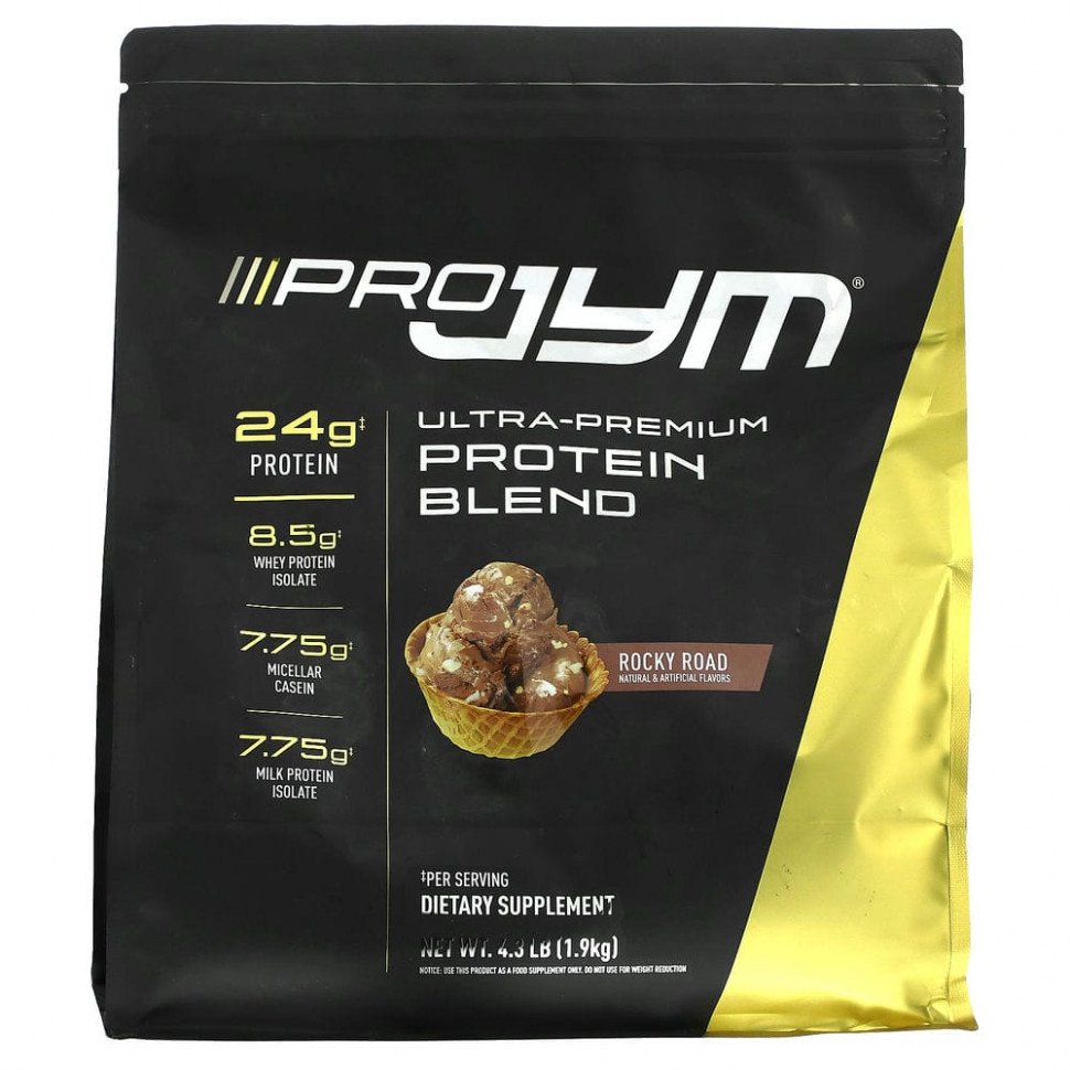 JYM Supplement Science, Pro JYM, протеиновая смесь ультрапремиального качества, Rocky Road, 1,9 кг (4,3 фунта) JYM-02429