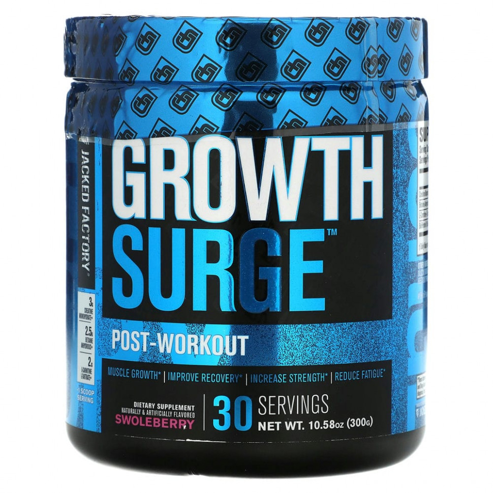 Jacked Factory, Growth Surge, после тренировки, Swoleberry, 300 г (10,58 унции) JKF-66172