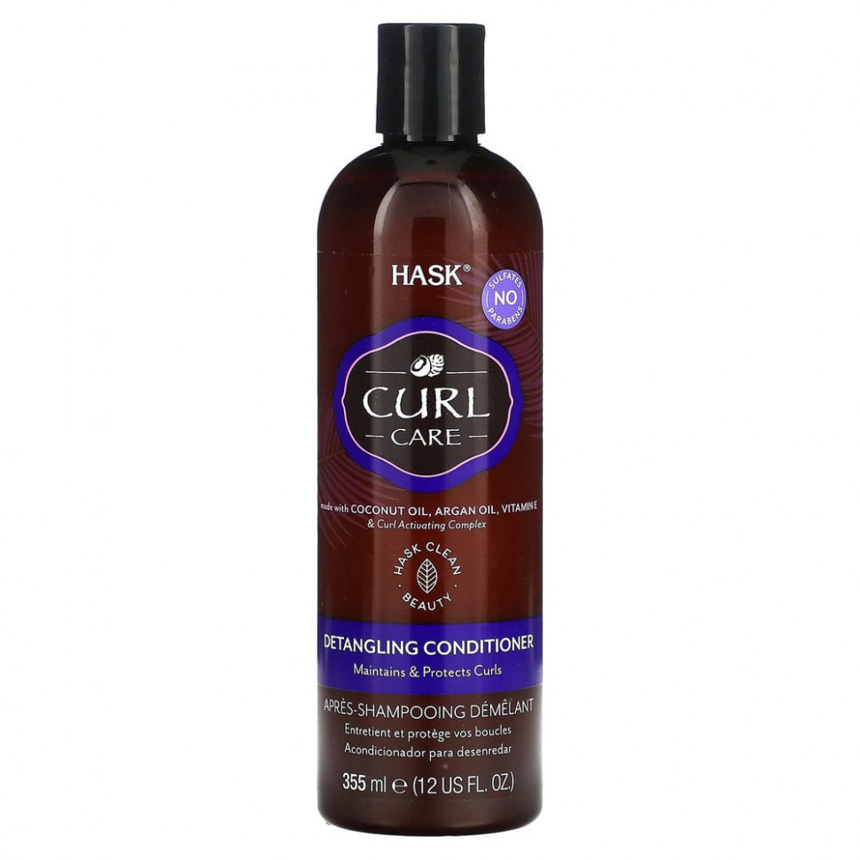 Hask Beauty, Curl Care, кондиционер для распутывания волос, для всех типов локонов, 355 мл (12 жидк. Унций) HKB-30421