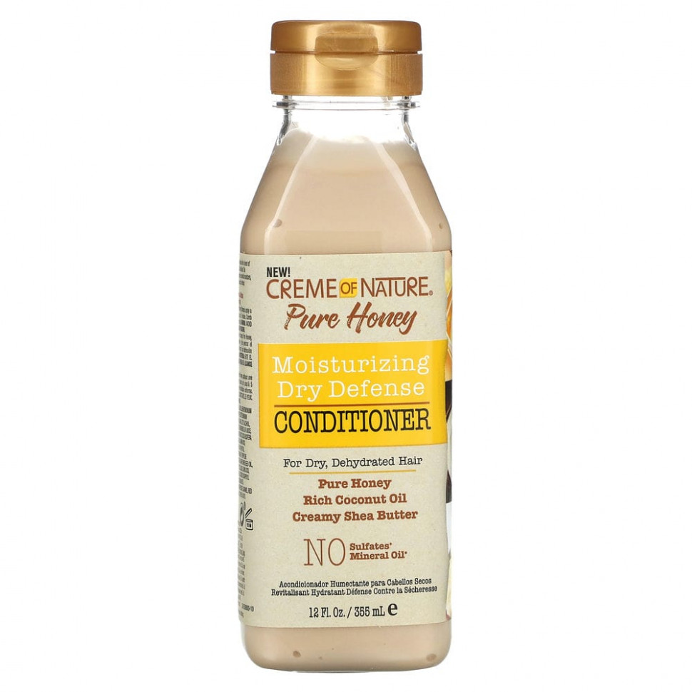 Creme Of Nature, Pure Honey, увлажняющий кондиционер для защиты от сухости, для сухих и обезвоженных волос, 355 мл (12 жидк. Унций) CFN-42801