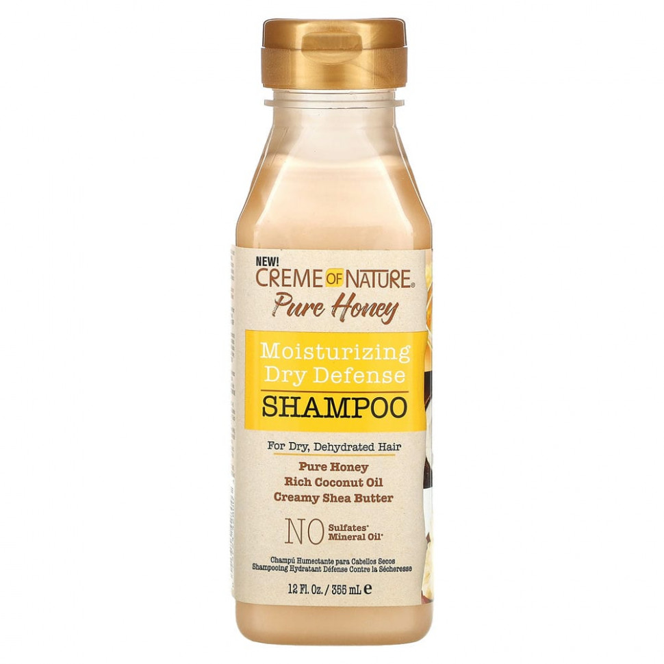 Creme Of Nature, Pure Honey, увлажняющий шампунь для защиты от сухости, для сухих и обезвоженных волос, 355 мл (12 жидк. Унций) CFN-42800