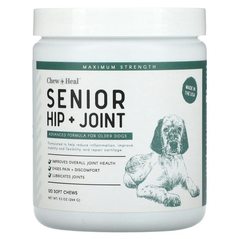 Chew + Heal, Senior Hip + Joint, улучшенная формула для собак старшего возраста, 120 жевательных таблеток, 264 г (9,3 унции) CNH-98024