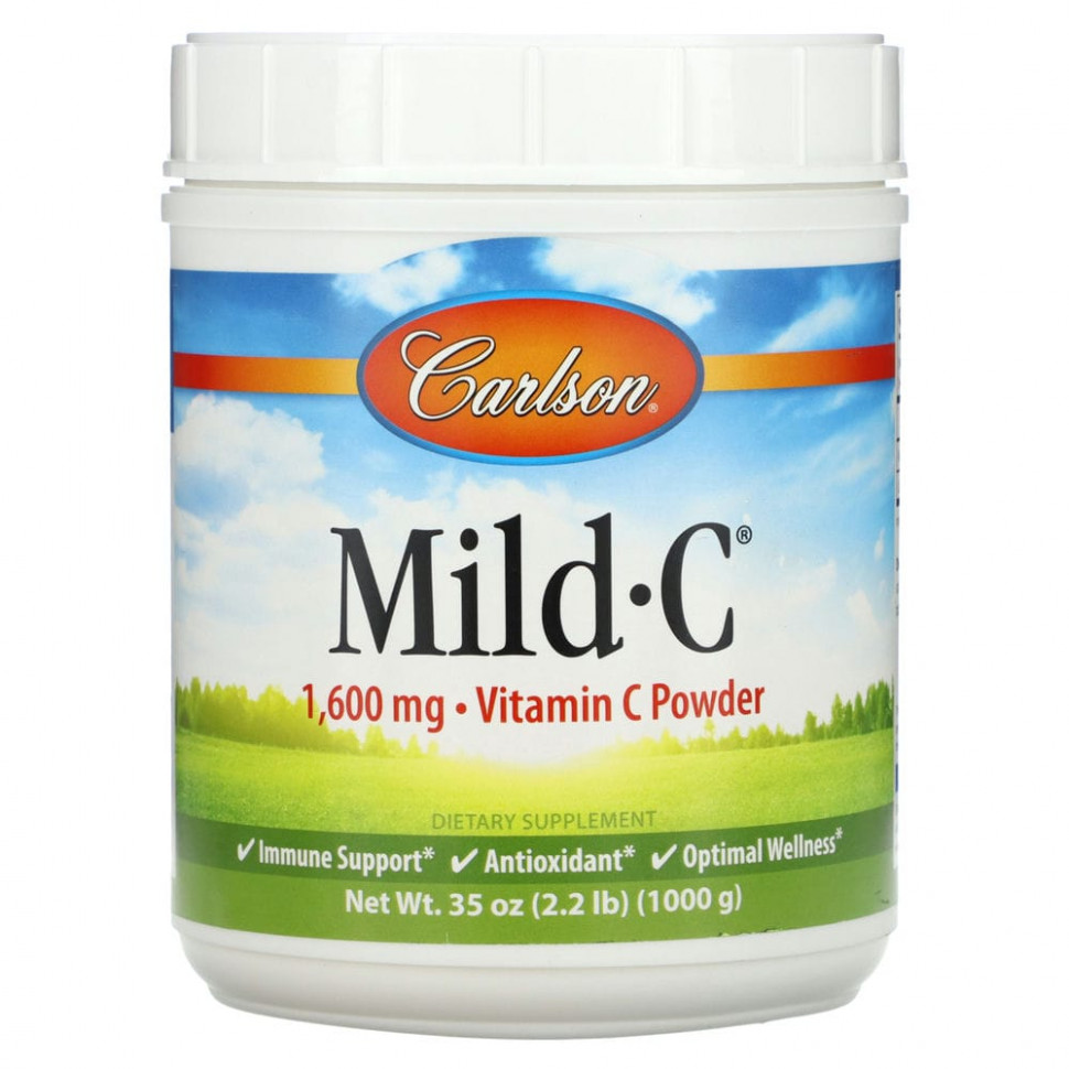 Carlson, Mild-C, Витамин C в кристаллах, 35 унций (1000 г) CAR-03084