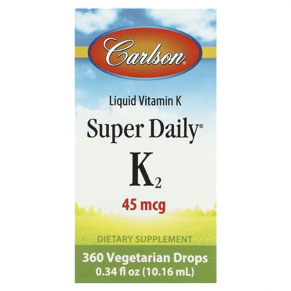 Carlson, Liquid Vitamin K, Super Daily K2, 0.34 fl oz (10.16 ml) CAR-10300