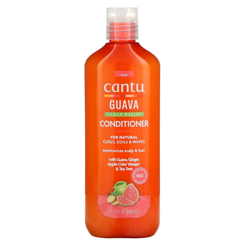 Cantu, Кондиционер из гуавы для облегчения состояния кожи головы, для естественных кудрей, локонов и волнистости, 400 мл (13,5 жидк. Унции) Канту CTU-94390