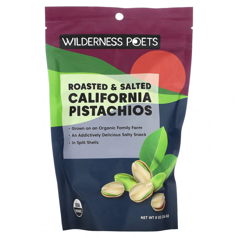 Wilderness Poets, Roasted and Salted Pistachios, 8 oz, (226.8 g) WLP-00638