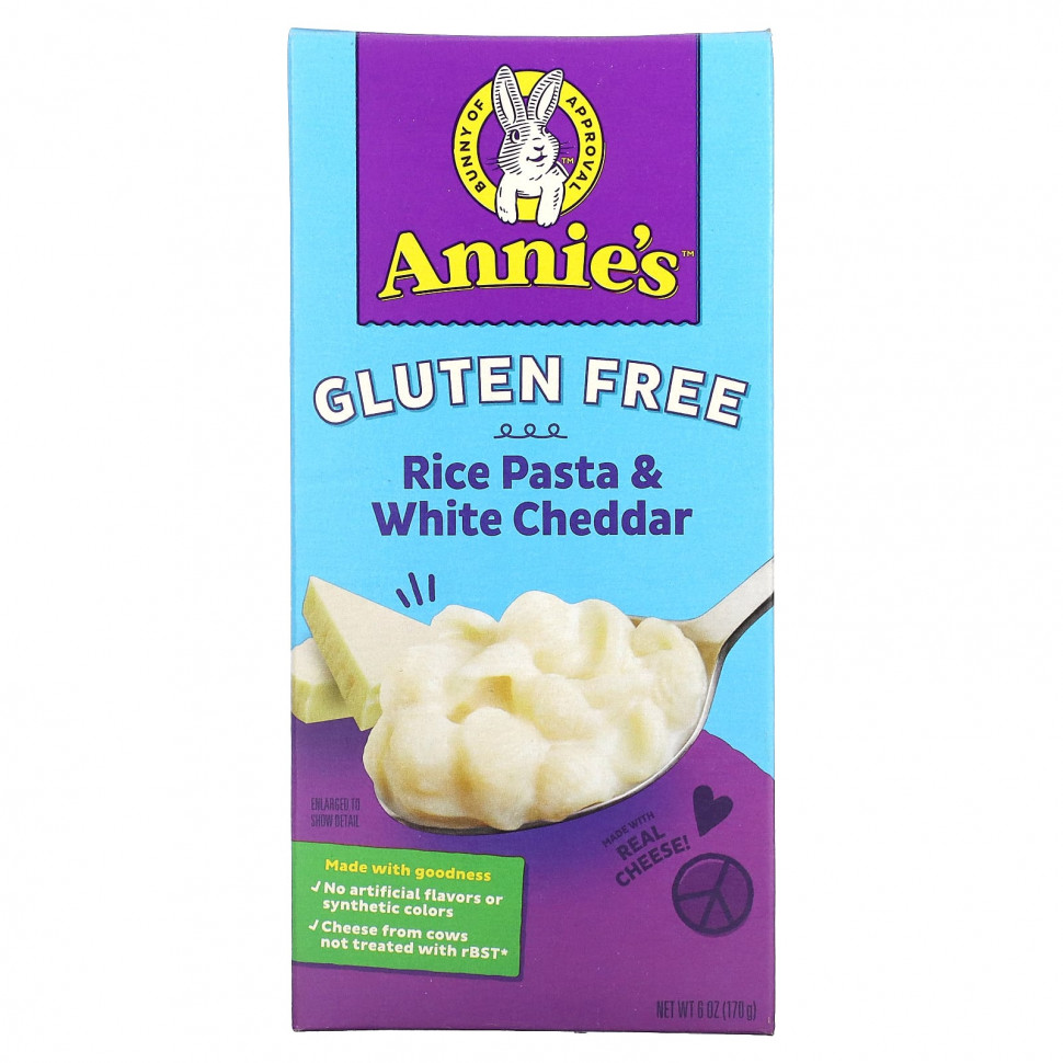 Annie's Homegrown, Рисовая паста и белый чеддер, без глютена, 170 г (6 унций) HOM-61006