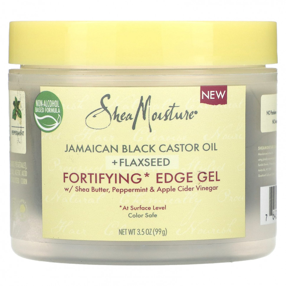 SheaMoisture, Ямайское черное касторовое масло + семена льна, укрепляющий гель, 99 г (3,5 унции) SMT-02062