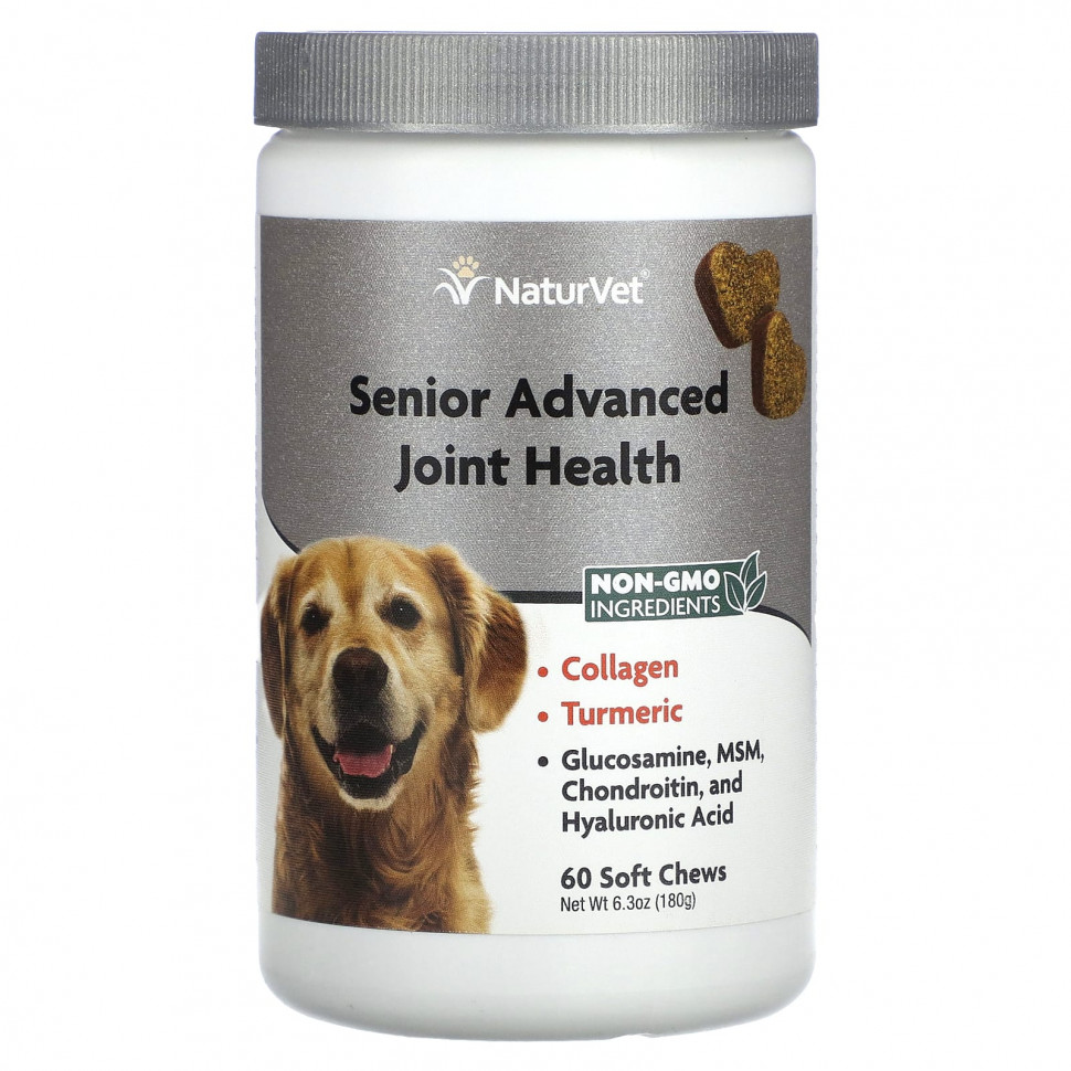 NaturVet, Senior Advanced Joint Health, для собак, 60 жевательных таблеток, 180 г (6,3 унции) VET-00542