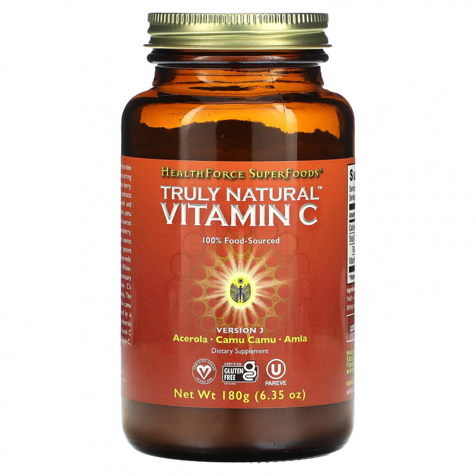 HealthForce Superfoods, По-настоящему натуральный витамин C, 180 г (6,35 унции) HFC-00017