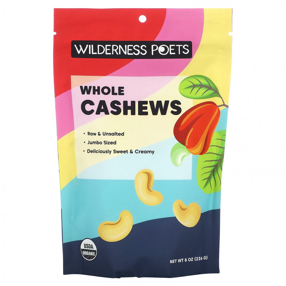Wilderness Poets, Cashews (Anacardium Occidentale), 8 oz (226.8 g) WLP-00292