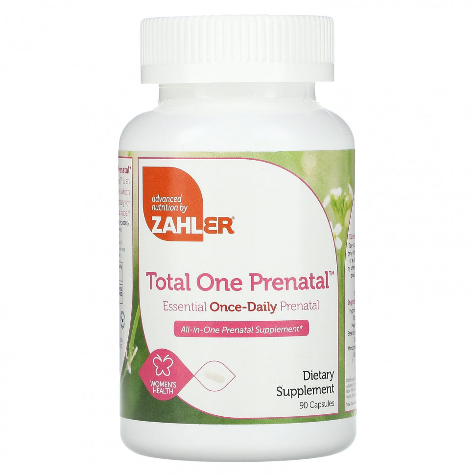 Zahler, Total One Prenatal, незаменимая пренатальная добавка для приема один раз в день, 90 капсул ZAH-08086