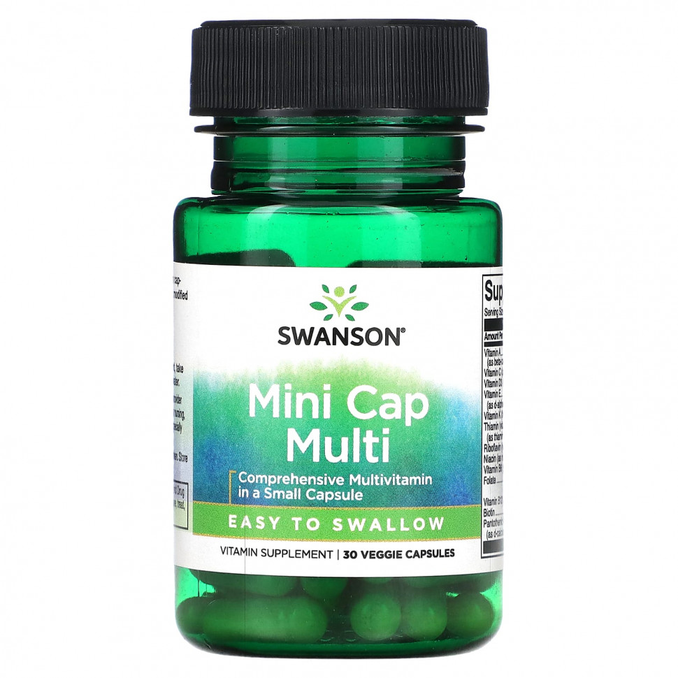 Swanson, Mini Cap Multi, 30 растительных капсул SWV-11621