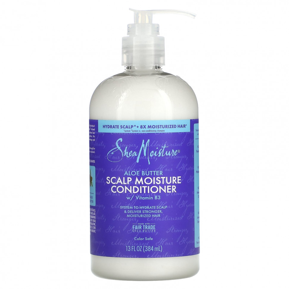 SheaMoisture, Увлажняющий кондиционер для кожи головы, масло алоэ, 384 мл (13 жидк. Унций) SMT-02308