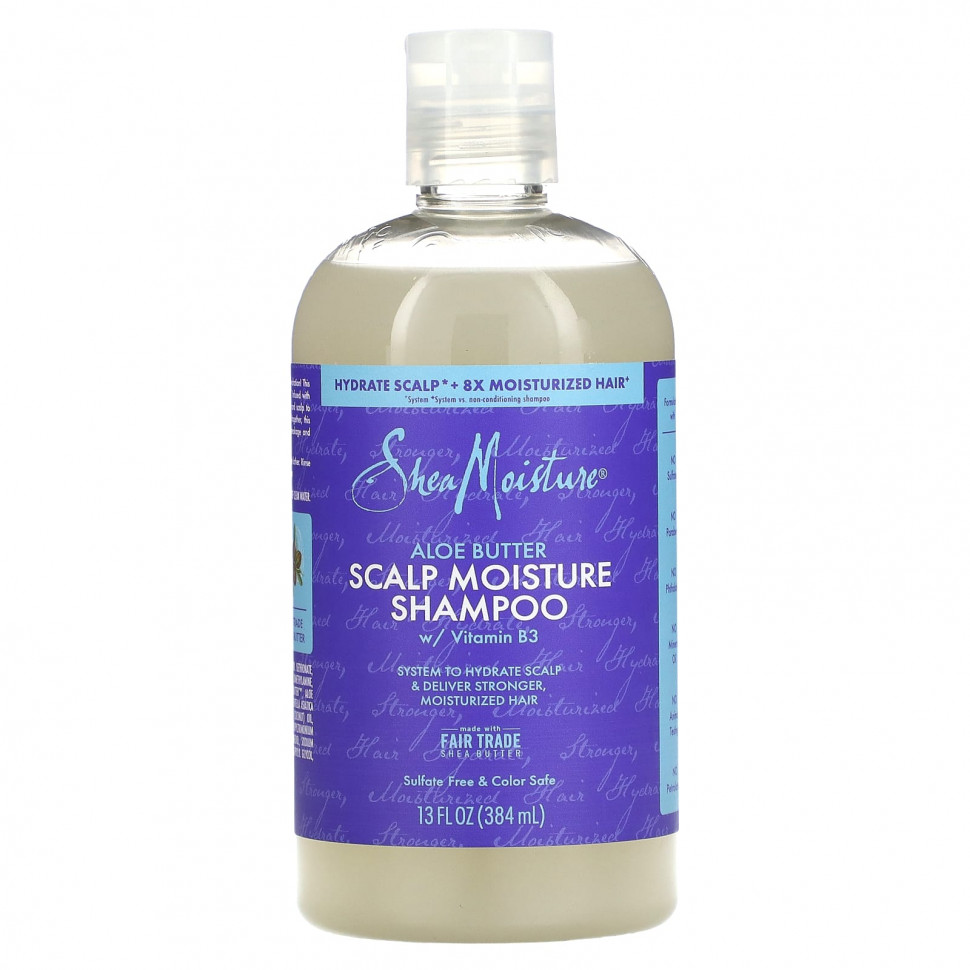 SheaMoisture, Увлажняющий шампунь для кожи головы, масло алоэ, 384 мл (13 жидк. Унций) SMT-02307