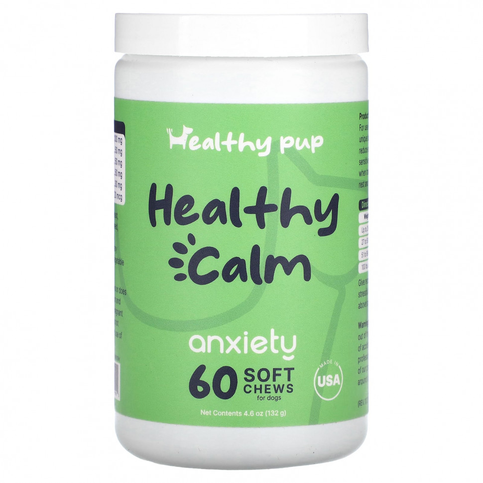 Healthy Pup, Healthy Calm, от беспокойства, для собак, 60 жевательных таблеток, 132 г (4,6 унции) HEP-70575
