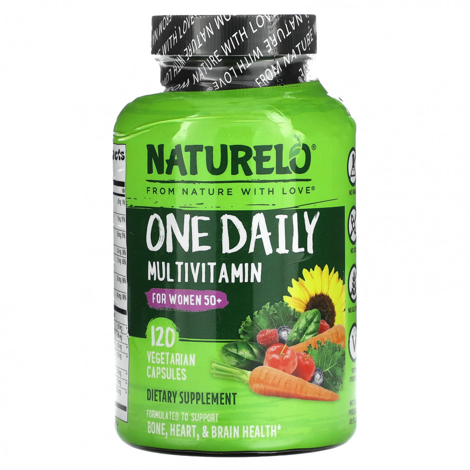 NATURELO, Мультивитамины для женщин старше 50 лет, 120 вегетарианских капсул NAU-62894