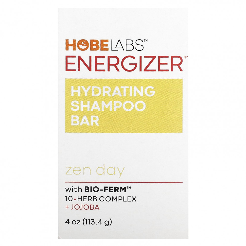 Hobe Labs, Energizer, увлажняющий батончик с шампунем, Zen Day, 113,4 г (4 унции) HBL-02703