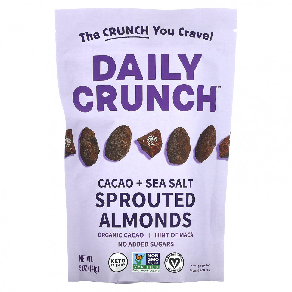 Daily Crunch, Проросший миндаль, какао и морская соль, 141 г (5 унций) DCU-97301