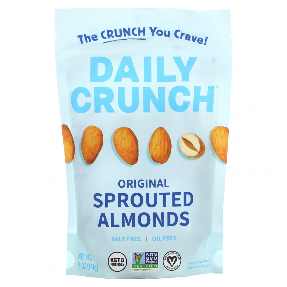 Daily Crunch, Проросший миндаль, оригинальный, 141 г (5 унций) DCU-15197
