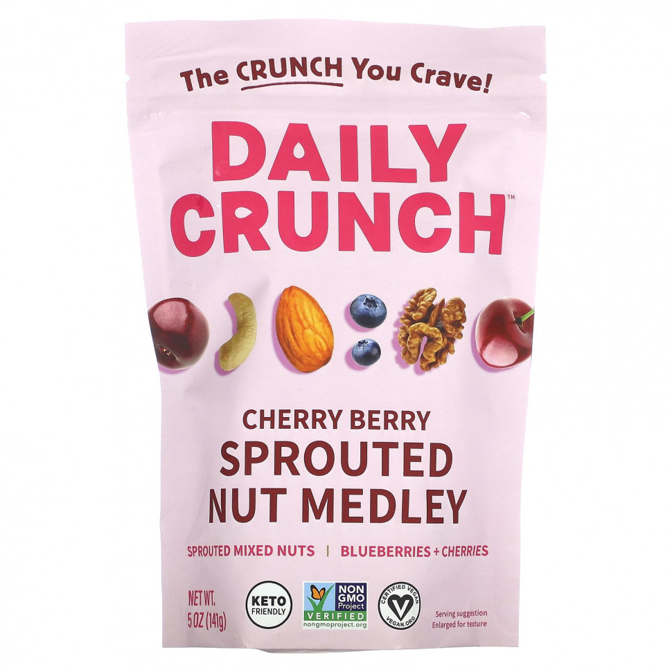 Daily Crunch, Смесь пророщенных орехов, вишня, 141 г (5 унций) DCU-15198
