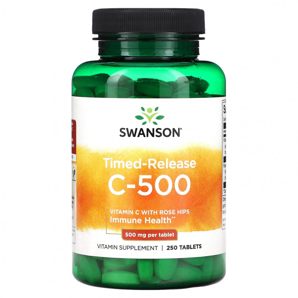Swanson, C-500 с замедленным высвобождением, 500 мг, 250 таблеток SWV-01094