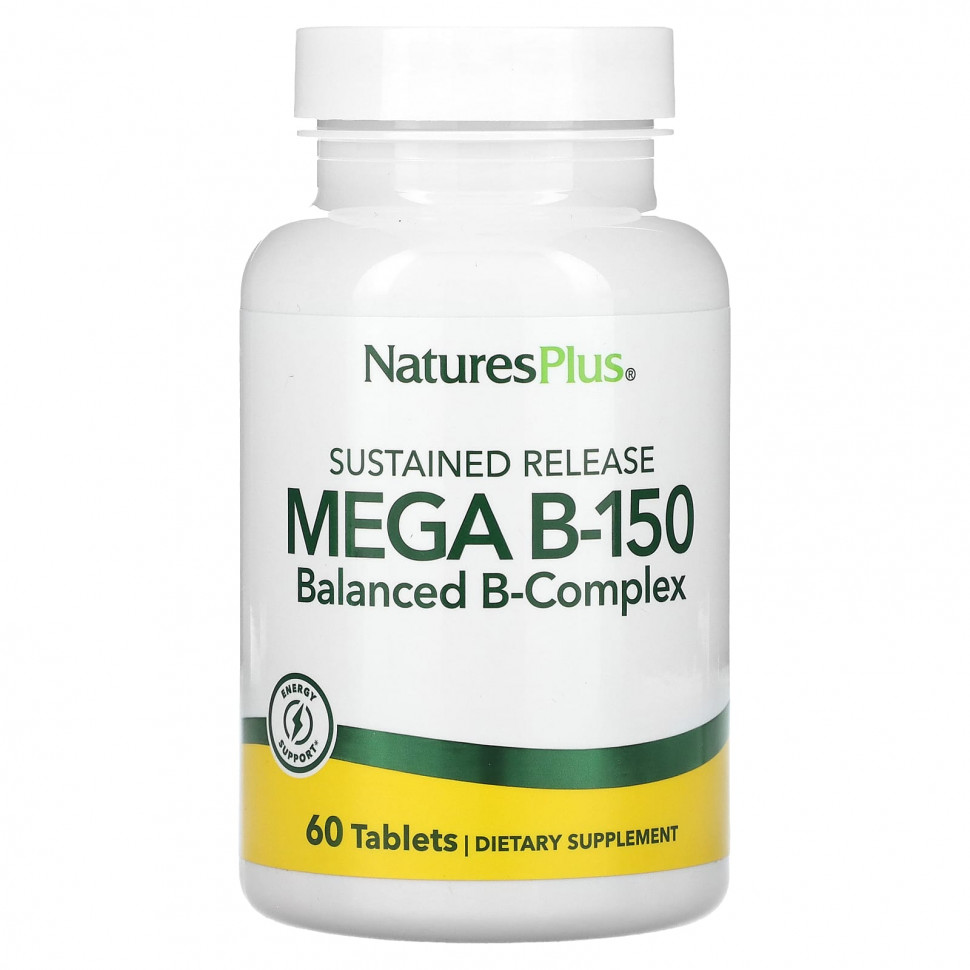 NaturesPlus, Mega B-150 с замедленным высвобождением, 60 таблеток NAP-01454