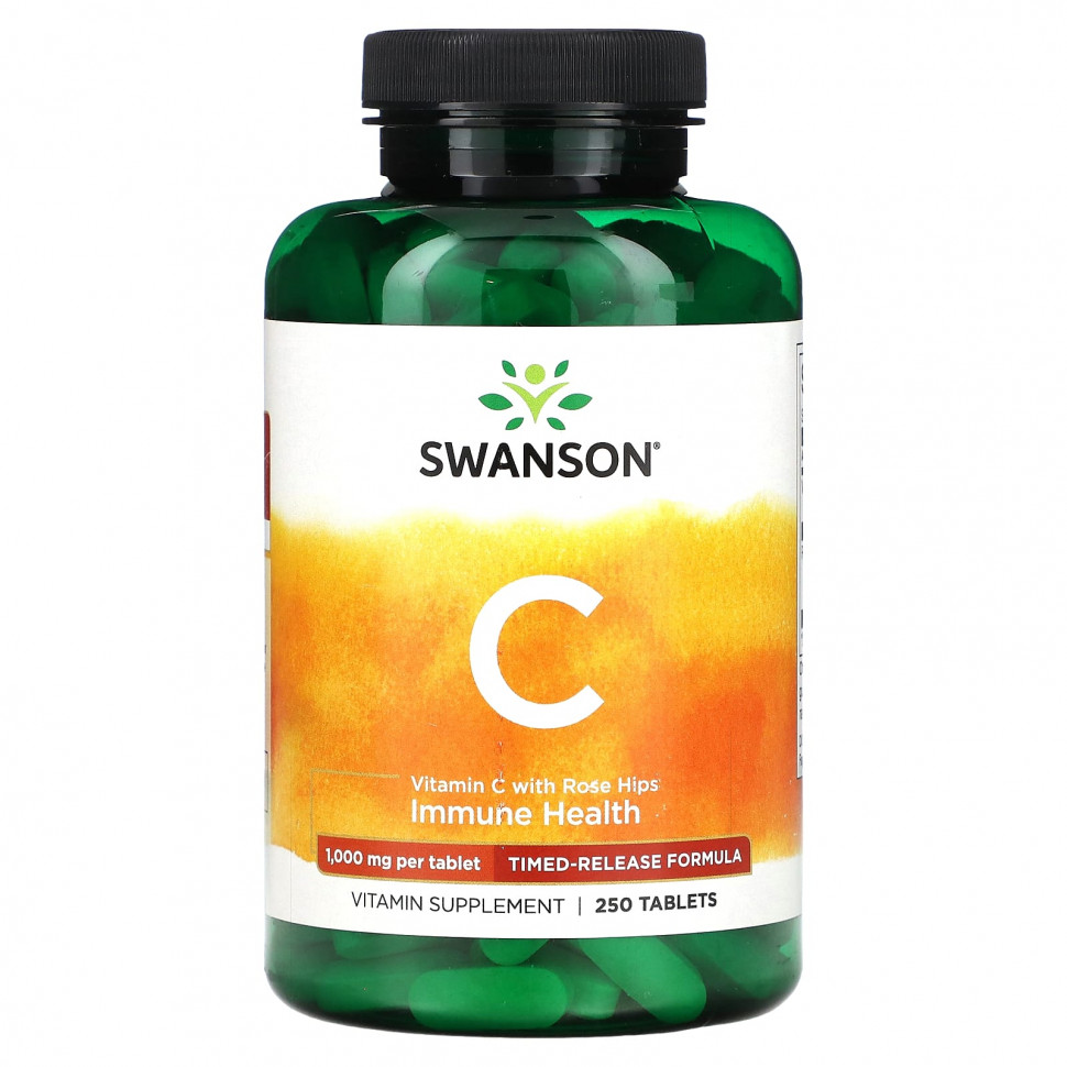 Swanson, Витамин C с шиповником, 1000 мг, 250 таблеток SWV-01090