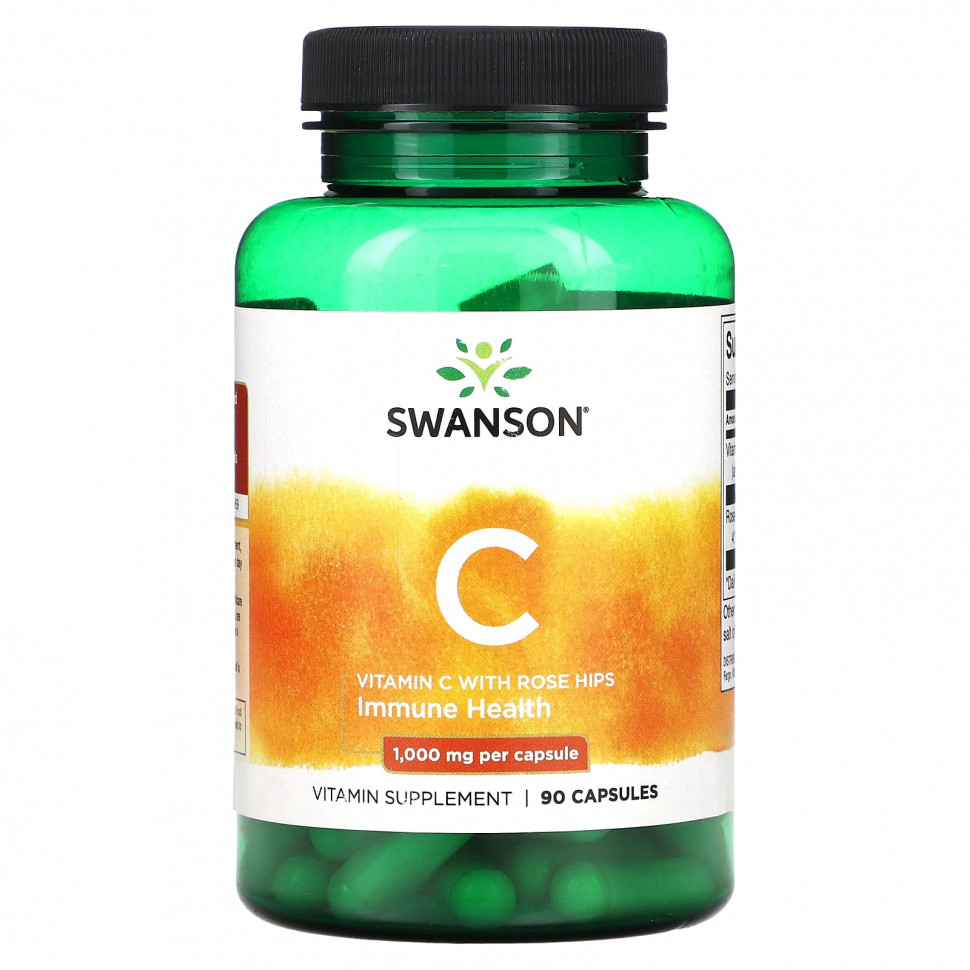 Swanson, Витамин C с шиповником, 90 капсул SWV-11054