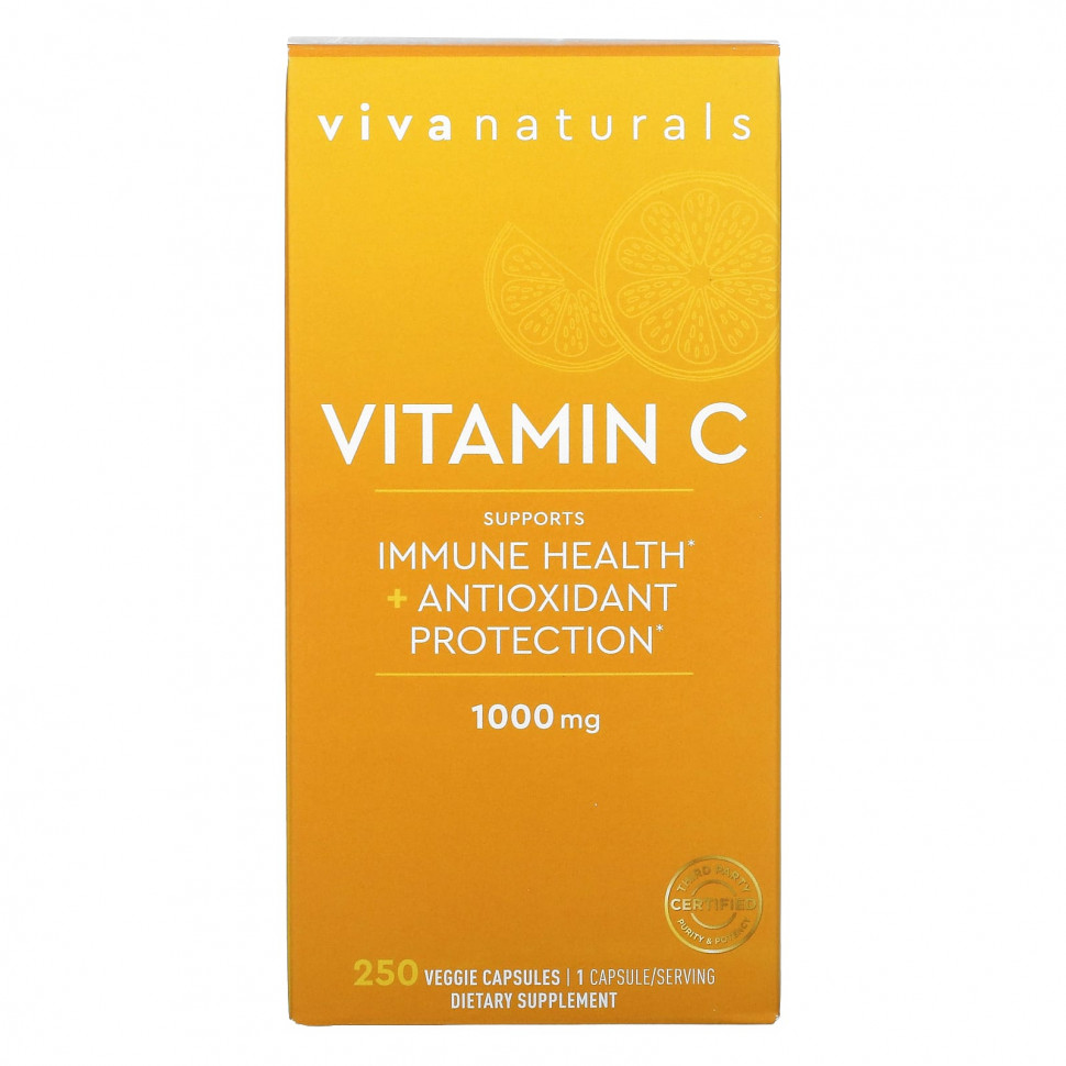Viva Naturals, Витамин C, 1000 мг, 250 растительных капсул VVA-19377