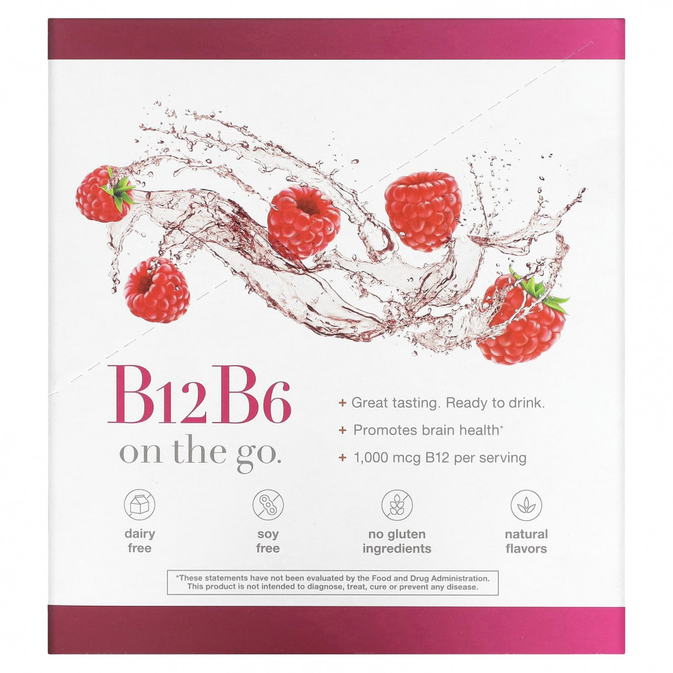 Youtheory, B12B6 On The Go, малиновый, 12 пакетиков по 30 мл (1 жидк. Унция) YOU-92028