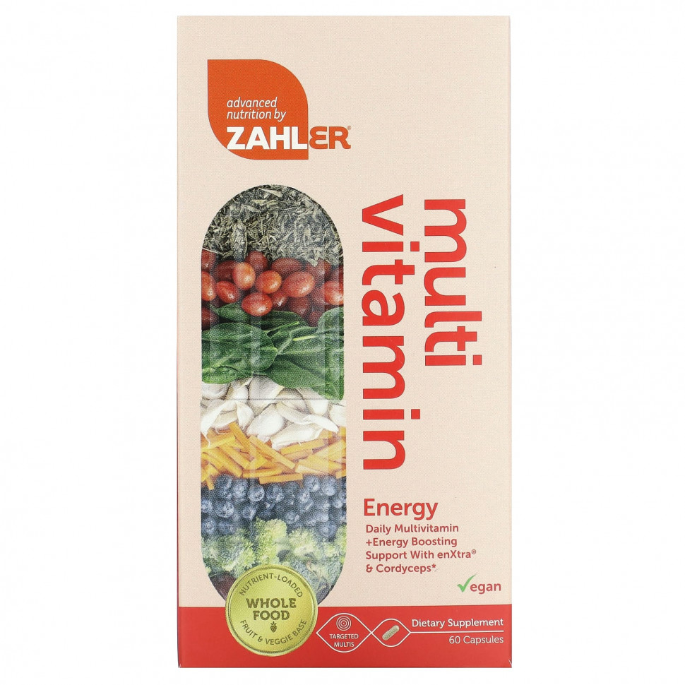 Zahler, Мультивитамины, энергетика, 60 капсул ZAH-08230