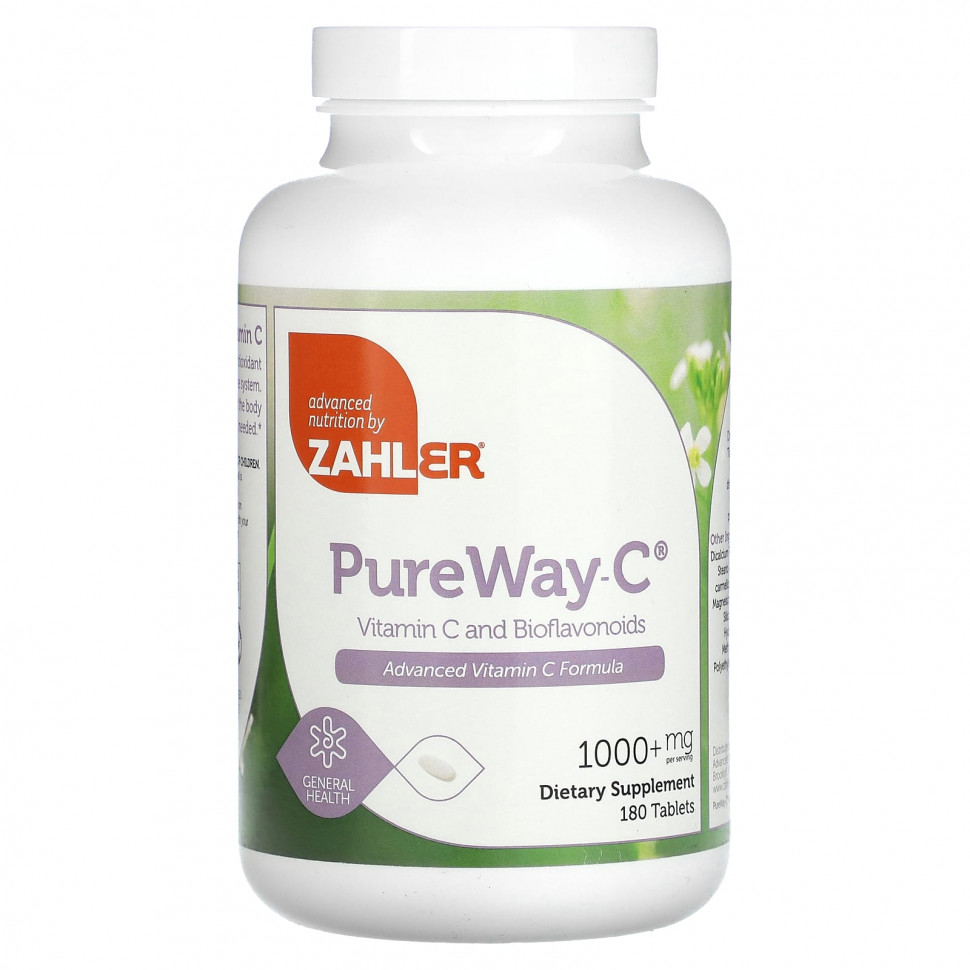 Zahler, PureWay-C, витамин C и биофлавоноиды, более 1000 мг, 180 таблеток ZAH-08235