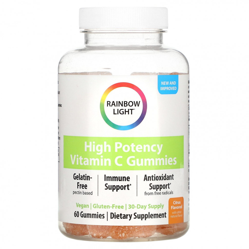 Rainbow Light, Жевательные мармеладки с витамином C, цитрусовые, 60 жевательных таблеток RLT-20398