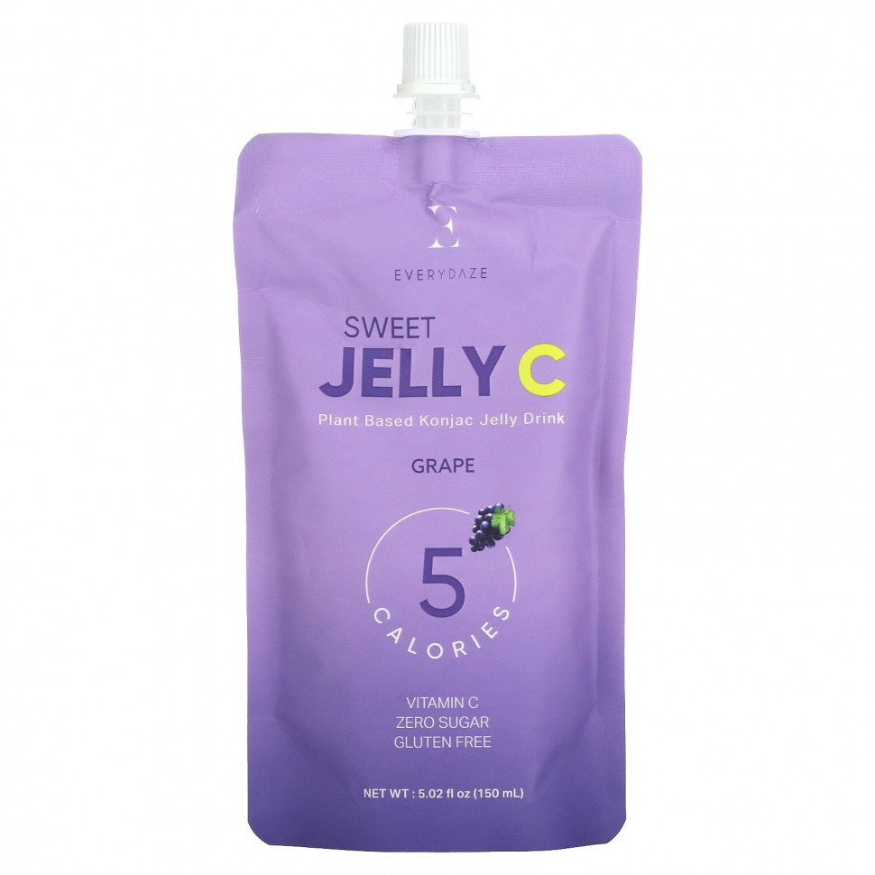 Everydaze, Sweet Jelly C, желейный напиток из конжака на растительной основе, виноград, 150 мл (5,02 жидк. Унции) Эвридейз DAZ-53401