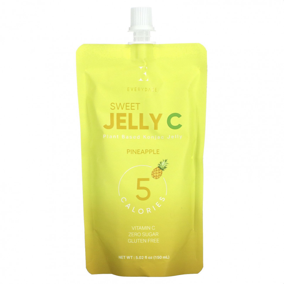 Everydaze, Sweet Jelly C, желейный напиток из конжака на растительной основе, ананас, 150 мл (5,02 жидк. Унции) Эвридейз DAZ-53398